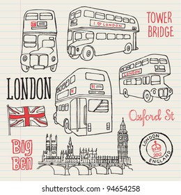 London bus doodle vector