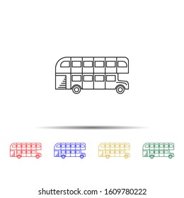 London bus double decker multi color style icon. Simple thin line, outline vector of transport icons for ui and ux, website or mobile application