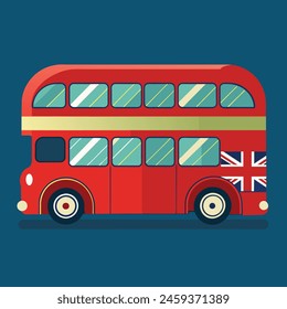 Der London Bus mit Flagge