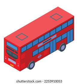 London bus icon isometric vector. England city. Old tour