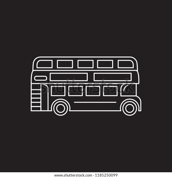London bus icon. Outline illustration of
London bus vector icon for web and advertising isolated on black
background. Element of culture and
traditions