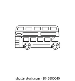 London bus icon. Outline London bus vector icon for web design isolated on white background