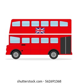 London bus, London bus icon, United Kingdom, UK flag, public transportation, vehicle. Flat design, vector illustration, vector.