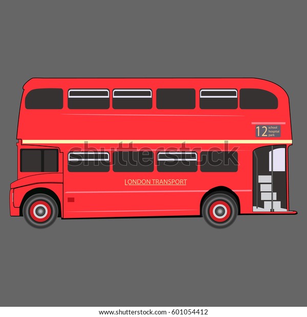 London bus.\
Illustration of a double decker\
bus