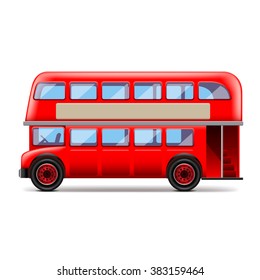 London bus isolated on white photo-realistic vector illustration