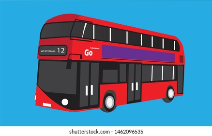 London Bus Modern Flat Illustration