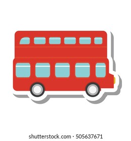 london bus transport service icon vector illustration design