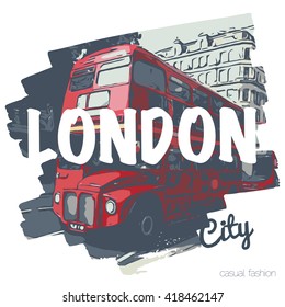 London bus vecrot print  for t-shirt and another uses