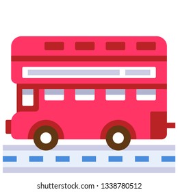 London bus vector illustration in flat color design