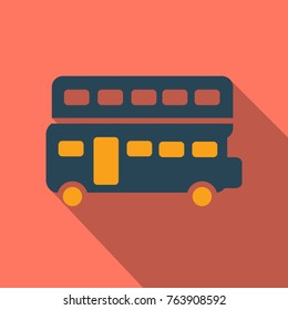 london bus vector illustration isolated on background with long shadow
