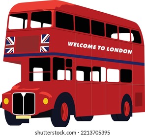 London Bus vector in red color with isolated background , London Bus is one of most famous symbols for London and UK.