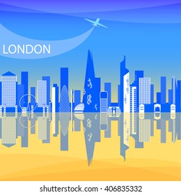 London - capital city of the United Kingdom of Great Britain and Northern Ireland. One of the largest and most interesting cities in Europe. Urban landscape and the tallest buildings in London.