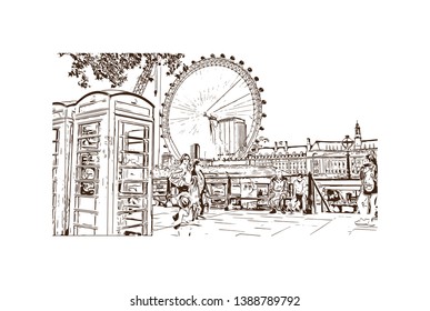 London, the capital of England and the United Kingdom. Hand drawn sketch illustration in vector. Hand drawn sketch illustration in vector art.