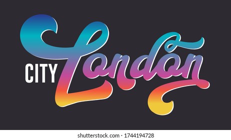 London city, amazing gradient typography. Vector design
