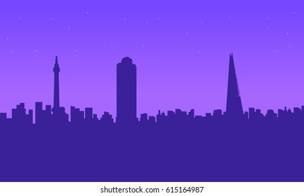 London city building beauty landscape silhouettes