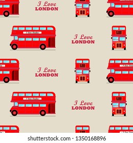 London city bus seamless pattern. Vector illustration.