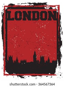 London city concept, logo, label. Word and Icon Cloud. Hipster style. T-shirt design. Typography. Creative poster design.