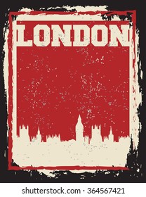 London city concept, logo, label. Word and Icon Cloud. Hipster style. T-shirt design. Typography. Creative poster design.