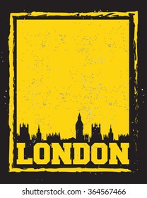 London city concept, logo, label. Word and Icon Cloud. Hipster style. T-shirt design. Typography. Creative poster design.