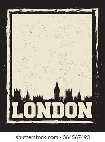 London city concept, logo, label. Word and Icon Cloud. Hipster style. T-shirt design. Typography. Creative poster design.