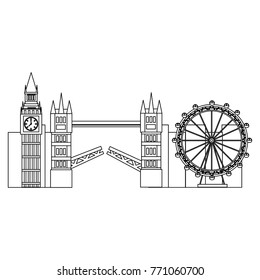 london city with famous buildings tourism england landmarks