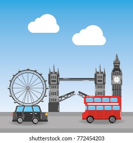 london city with famous buildings tourism england landmarks