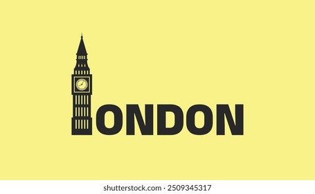 Londres. Projeto do logotipo do vetor plano da cidade de Londres com lugar icônico.