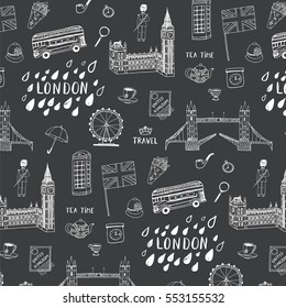 London city hand drawn pattern.
