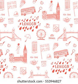 London city hand drawn pattern.