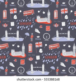 London city hand drawn pattern.
