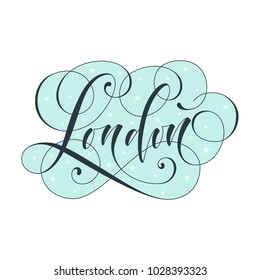 london City hand written lettering. Modern brush calligraphy. Tee print apparel fashion design. Hand crafted wall decor art poster. flourish retro style.