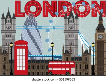 London city illustrtion for print