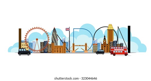 London City letters. Vector illustration