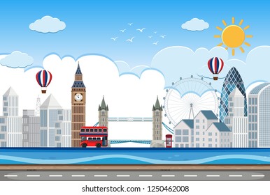 London city lin scene illustration