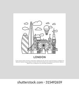 london city line vector illustration