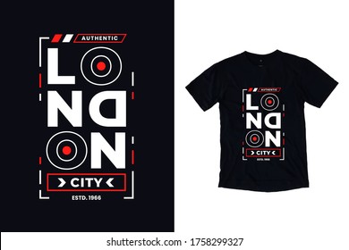 Diseño de camisetas con letras modernas de la ciudad de Londres