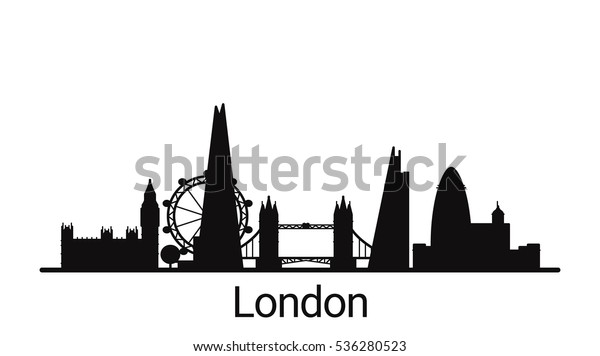 London City Outline Skyline All London Stock Vector (Royalty Free ...