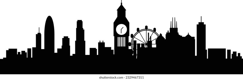 London city silhouette prepared and cleaned in vector