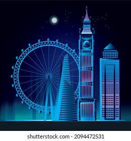  London city silhouette skyline vector