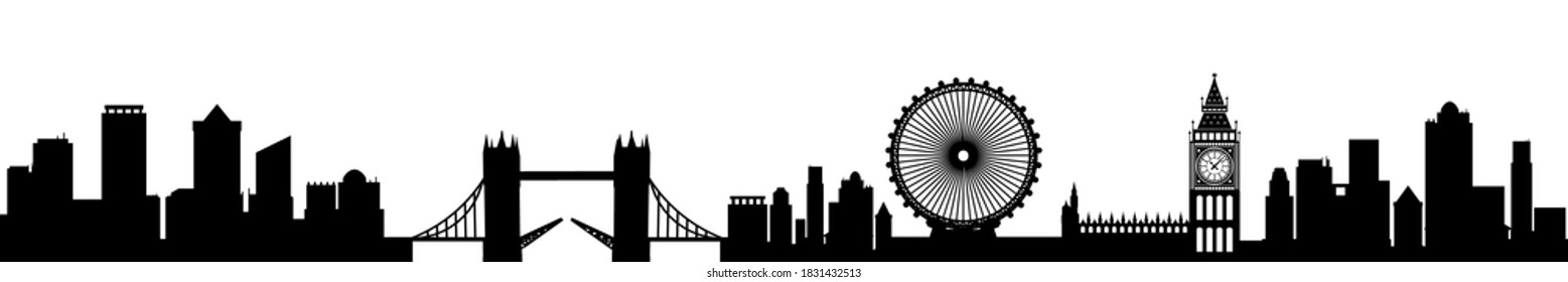 Silueta de la ciudad de Londres - vector de existencias