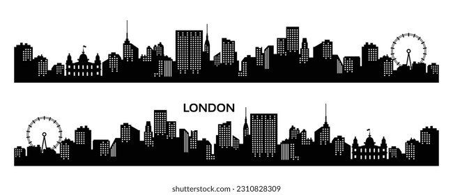 La silueta de la ciudad de Londres. Silhouette de fondo de viaje.