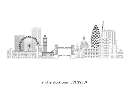 Featured image of post London City Skyline Sketch Sketch collection of capitals london illustration