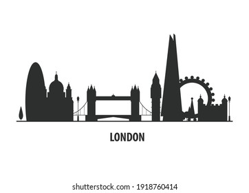 London city skyline - cityscape silhouette with landmarks