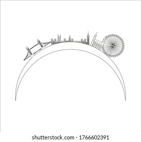 London City Skyline from London in England. illustration for web and mobile design.