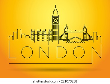 London City Skyline Modern Typographic Design