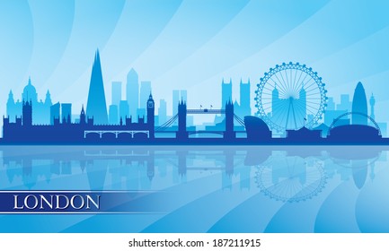 London city skyline silhouette background, vector illustration 