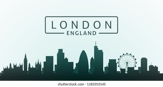 London city skyline silhouette detailed vector image