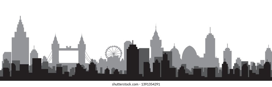 london city skyline  silhouette. Vector illustration