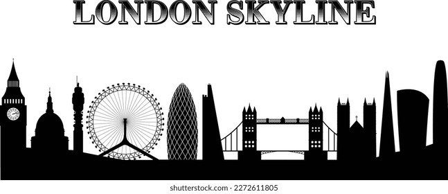 London city skyline silhouette, vector illustration. London skyline silhouette.