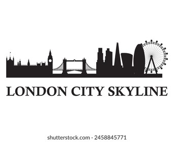 London city skyline silhouette vector art